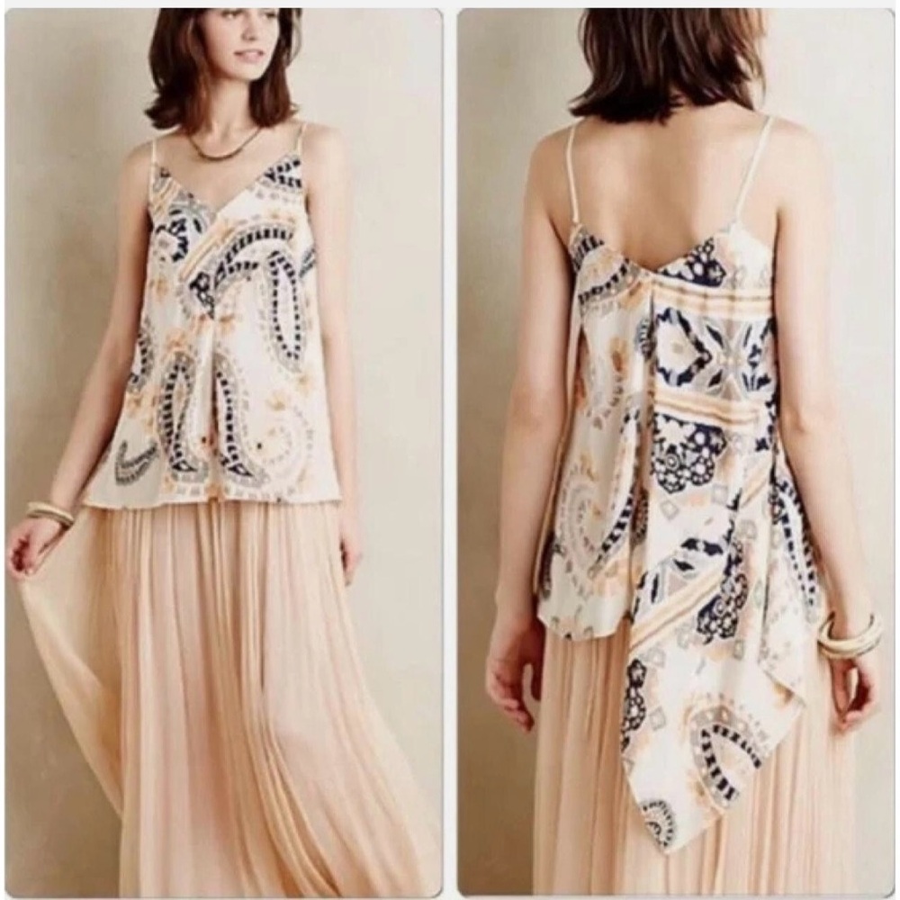 HD in Paris 100% Silk Multicolor Patterned Tank Top
